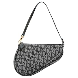 Borsa a tracolla Blue Dior Mini Diorissimo Canvas Saddle Pochette Dior