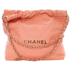 Borsa Chanel Small Quilted Caviar 22 Rosa Tote Bag