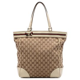 Tote Gucci GG Canvas Web Mayfair Bianco