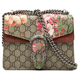 Petit sac bandoulière Gucci Small GG Supreme Blooms Dionysus beige