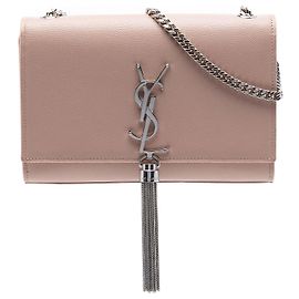 Borsa a tracolla Small Grain de Poudre Monogram Kate Tassel Saint Laurent Rosa