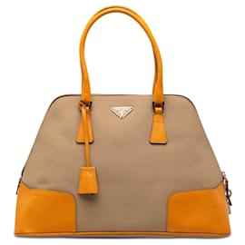 Borsa Prada Cinghiale Trimmed Canapa Dome Gialla