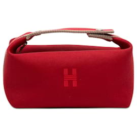 Hermès Small Toile Bride A Brac Vanity Bag Rot