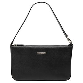 Borsa a tracolla in pelle nera Burberry