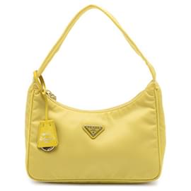Borsa a spalla Prada Mini Tessuto Re Edition 2000 Gialla