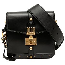 DiorAddict Umhängetasche mit quadratischem Verschluss aus schwarzem Leder Dior