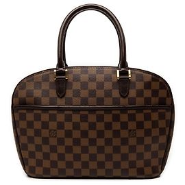 Bolso de mano horizontal Louis Vuitton Damier Ebene marrón Sarria