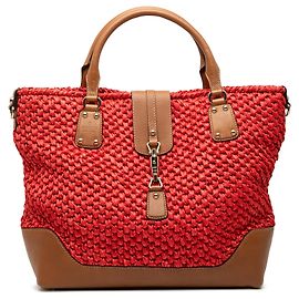 Borsa Tote Satchel Gucci Santa Monica in vimini rosso