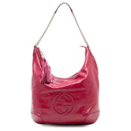 Borsa a tracolla Gucci Soho in vernice rossa