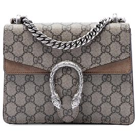 Borsa a tracolla Gucci Small GG Supreme Dionysus marrone
