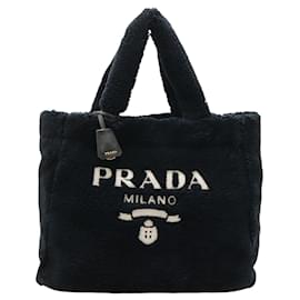Bolso tote de toalla Prada Spugna Terry Cloth negro