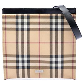 Borsa a tracolla in tela rivestita Burberry House Check beige