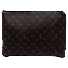 Clutch Louis Vuitton Monogram Etui Voyage MM Marrone