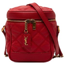 Beauty case Grain de Poudre trapuntato 80s rosso Saint Laurent