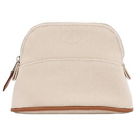 Hermès Mini Bolide Canvas Pouch Braun