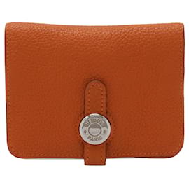 Hermès Dogon Kartenetui aus Togo Leder Orange