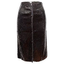 Valentino Garavani Falda Lápiz de Lentejuelas Vintage Black Valentino Boutique Talla US 8