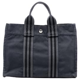 Saco Tote Hermès Canvas Fourre Tout PM Preto