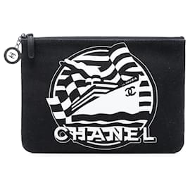 Clutch Chanel Medium Canvas La Pausa Zip O Case Nera