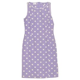 Valentino Garavani Vestido corto sin mangas de lunares Valentino Lila & Blanco Talla IT 40