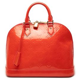 Orange Louis Vuitton Monogram Vernis Alma PM Satchel