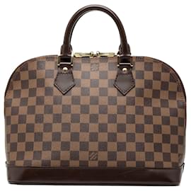 Borsa Louis Vuitton Alma PM in Damier Ebene marrone