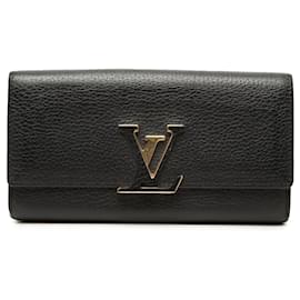 Black Louis Vuitton Taurillon Capucines Long Wallet