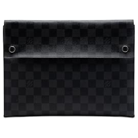Clutch Alpha Triple Pochette in Damier Graphite nero Louis Vuitton