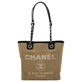 Beige Chanel Mini Canvas Deauville Tote