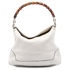 Borsa Diana in pelle di vitello con bambù bianco Gucci