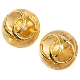 Orecchini a clip Chanel CC in resina e placcati oro