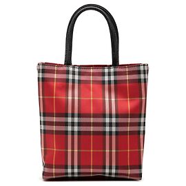Borsa a mano in nylon Burberry House Check rossa