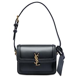 Borsa a mano Micro Calfskin Solferino nera Saint Laurent con scatola