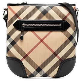 Bolso bandolera Dryden en lona revestida con estampado Supernova Check beige Burberry