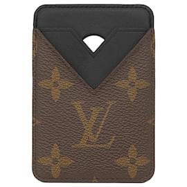 Brauner Louis Vuitton Monogram Macassar Magnetischer Kartenhalter
