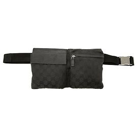 Borsa a tracolla Gucci GG Canvas con doppia tasca nera