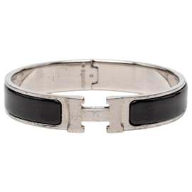 Bracelet Clic H PM étroit en émail noir Hermès