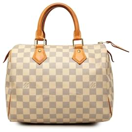 Borsa Boston Louis Vuitton Damier Azur bianca Speedy 25