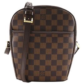 Borsa a tracolla Louis Vuitton Damier Ebene Ipanema PM Marrone