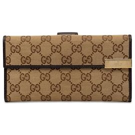 Carteira longa Gucci GG Canvas marrom
