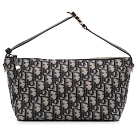 Borsa a mano Dior Travel Nomad in tela Oblique blu, taglia Medium