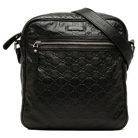 Borsa a tracolla Gucci Guccissima nera