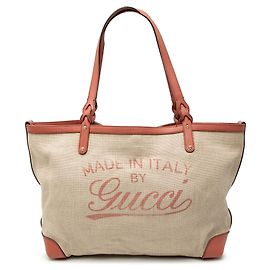 Gucci Medium Canvas Craft Tote Beige
