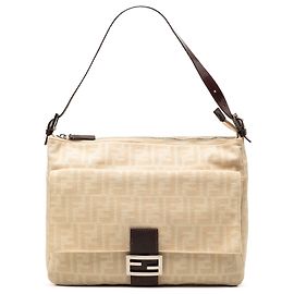 Bolsa de ombro em lona Zucca marrom Fendi