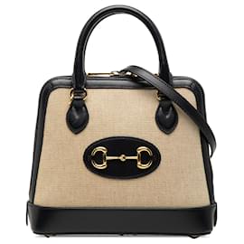 Borsa Gucci Small Canvas Horsebit 1955 Nera