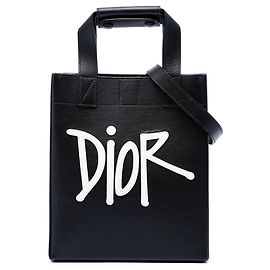 Borsa Tote Satchel Dior Black Stussy Small Logo Applique