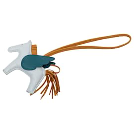 Grey Hermès Milo Lambskin and Swift GriGri Rodeo Pegase Bag Charm PM Key Chain