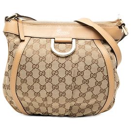 Abbey D Ring Crossbody aus braunem Gucci GG Canvas