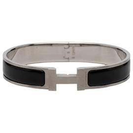 Bracelet Clic H GM étroit en émail noir Hermès