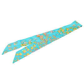 Sciarpa in seta blu Hermès Rencontre Oceane Twilly Scarves